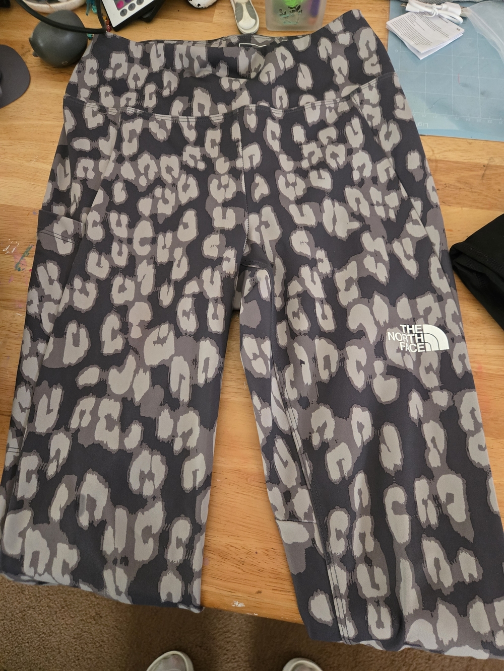 The North Face Gray Leopard Print Cropped Leggings